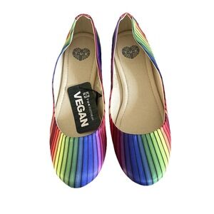 T.U.K. Shoes Women's Size 9 Rainbow Ballet Flats Slip On Shoes Comfort